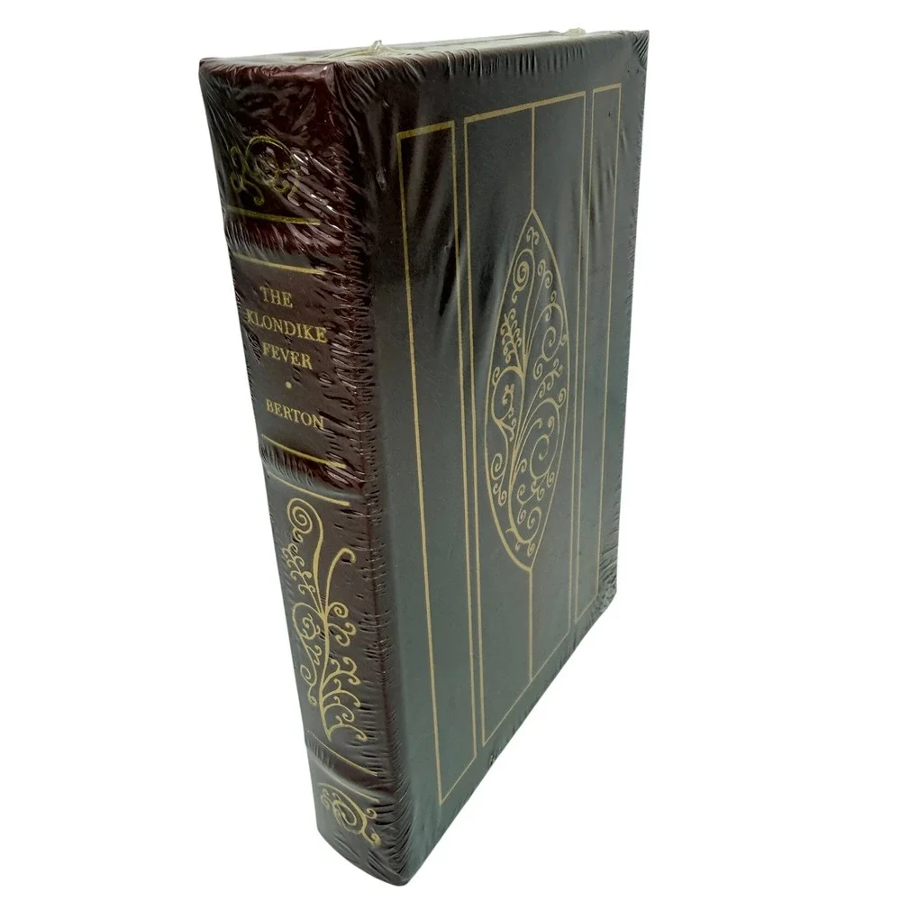 The Klondike Fever Pierre Berton Leather Bound Sealed Gold Gilt Book NEW
